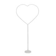 2 Heart Shaped Plastic Balloon Arch Stand Kit - White BLOON_STAND07_HRT5