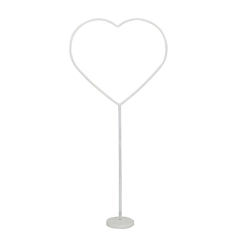 2 Heart Shaped Plastic Balloon Arch Stand Kit - White BLOON_STAND07_HRT5