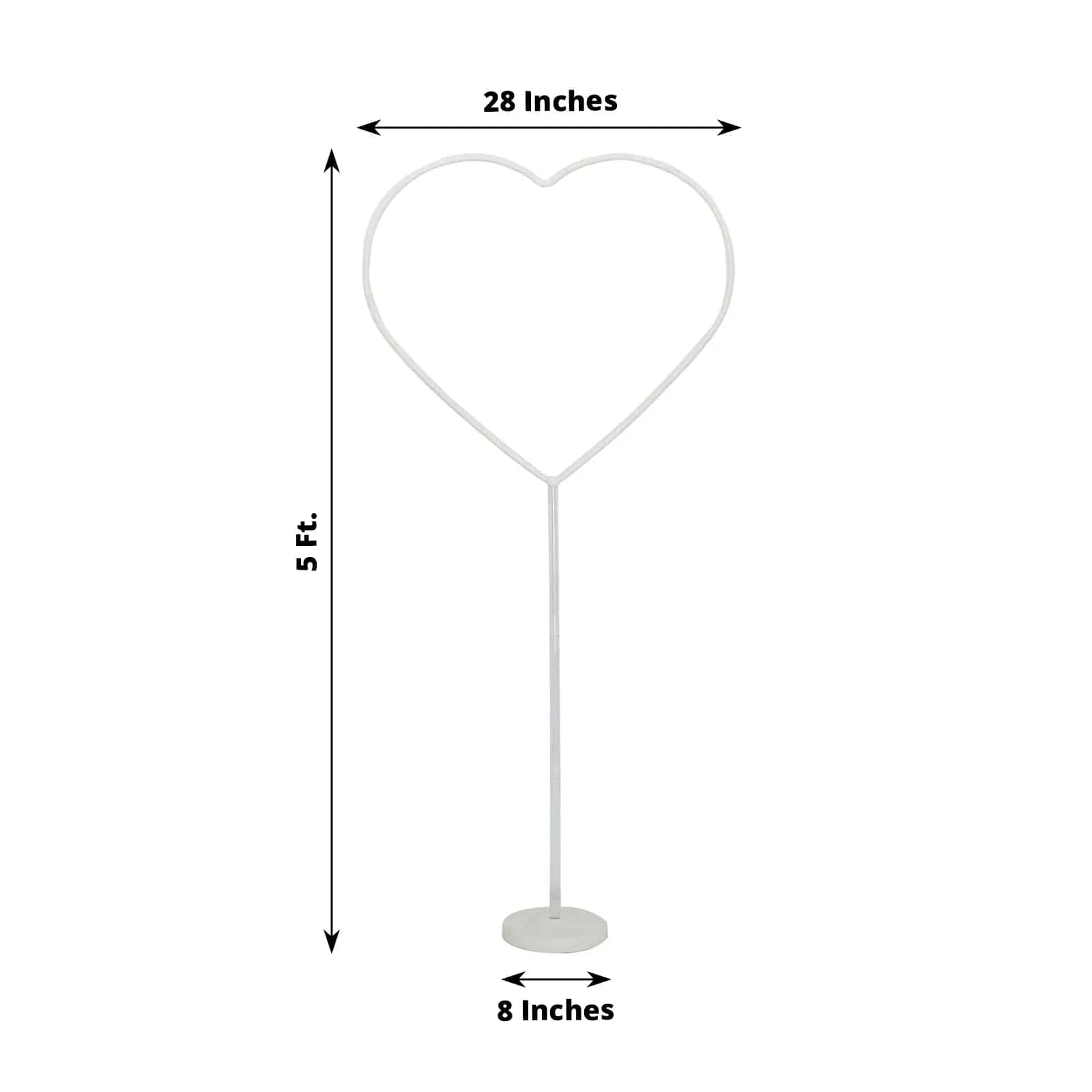 2 Heart Shaped Plastic Balloon Arch Stand Kit - White BLOON_STAND07_HRT5