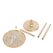 2 Metal 24" Flower Stand Table Centerpiece with Spiral Hanging Beads - Gold CHDLR_068_24_GOLD