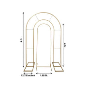 2 Metal Round Top Wedding Arch Chiara Backdrop Stands - Gold IRON_STND18_GOLD