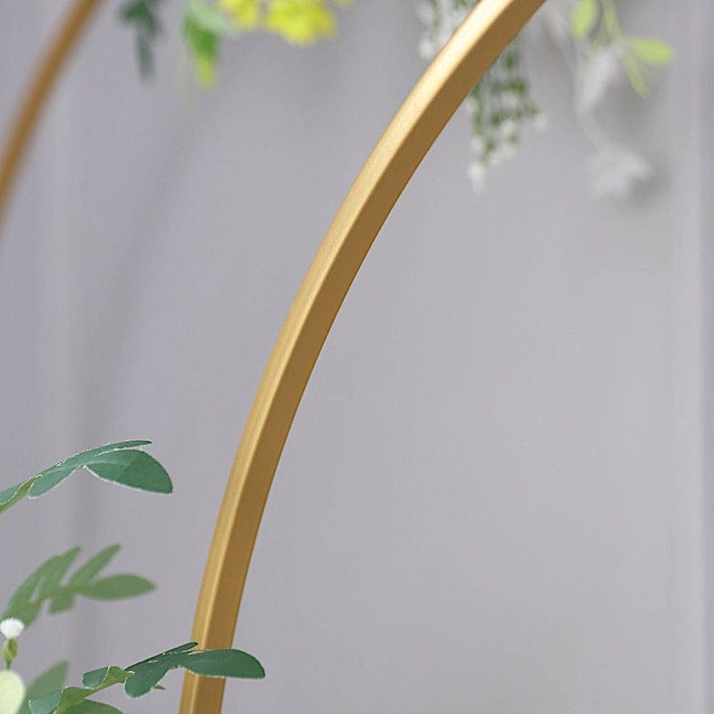 2 Metal Round Top Wedding Arch Chiara Backdrop Stands - Gold IRON_STND18_GOLD