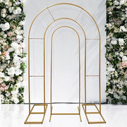 2 Metal Round Top Wedding Arch Chiara Backdrop Stands - Gold IRON_STND18_GOLD