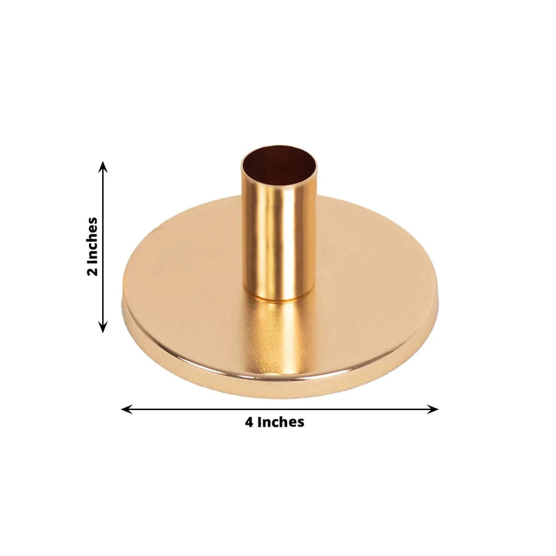 2 Metal Taper Candle Holders - Gold CAND_HOLD_TP042_2_GOLD