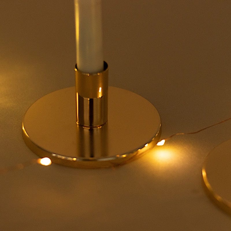 2 Metal Taper Candle Holders - Gold CAND_HOLD_TP042_2_GOLD