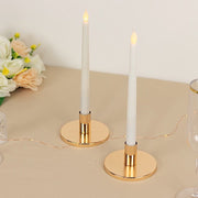 2 Metal Taper Candle Holders - Gold CAND_HOLD_TP042_2_GOLD
