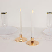 2 Metal Taper Candle Holders - Gold CAND_HOLD_TP042_2_GOLD