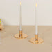 2 Metal Taper Candle Holders - Gold CAND_HOLD_TP042_2_GOLD