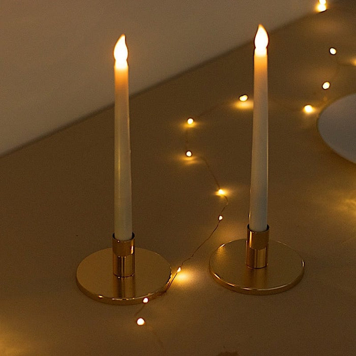 2 Metal Taper Candle Holders - Gold CAND_HOLD_TP042_2_GOLD