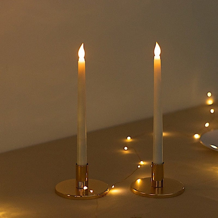 2 Metal Taper Candle Holders - Gold CAND_HOLD_TP042_2_GOLD