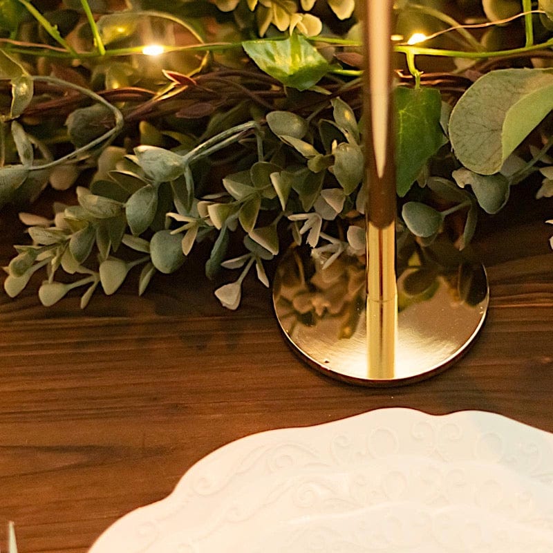 2 Metal Taper Candlestick Holder with Glass Centerpieces