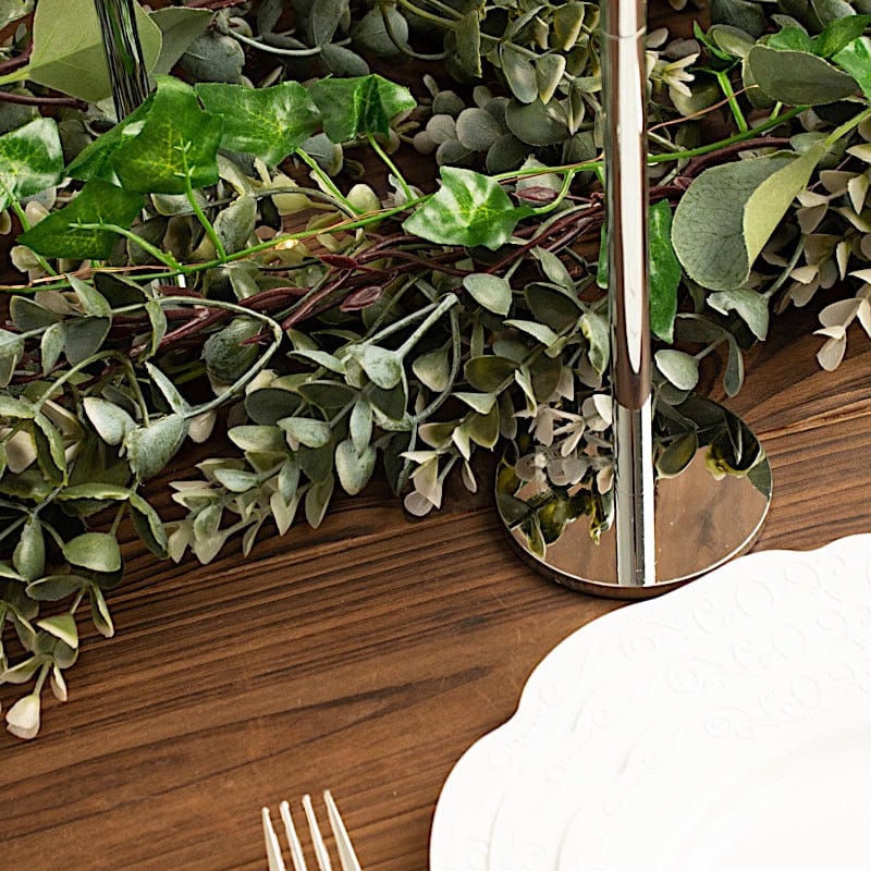 2 Metal Taper Candlestick Holder with Glass Centerpieces