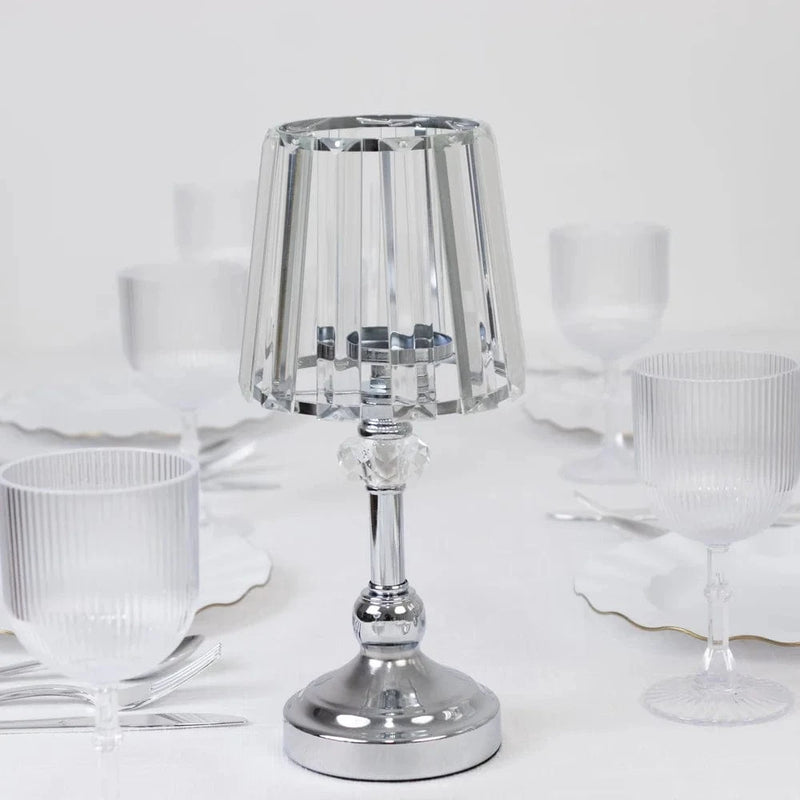 2 Metal Votive Candle Holders with Crystal Glass Lamp Shade