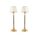 2 Metal Votive Candle Holders with Crystal Glass Lamp Shade - Gold and Clear CHDLR_CAND_036_25_GOLD