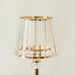 2 Metal Votive Candle Holders with Crystal Glass Lamp Shade - Gold and Clear CHDLR_CAND_036_25_GOLD