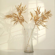 2 Metallic 33" Artificial Bamboo Leaf Branches Faux Foliage Stems - Gold ARTI_METLIC13_GOLD