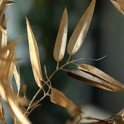 2 Metallic 33" Artificial Bamboo Leaf Branches Faux Foliage Stems - Gold ARTI_METLIC13_GOLD