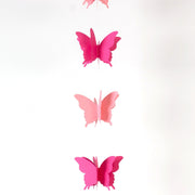 2 Metallic 9 ft 3D Paper Butterfly String Hanging Garlands