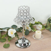 2 Pack 12" Candle Holders with Crystal Beaded Lamp Shades