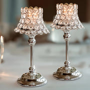 2 Pack 12" Candle Holders with Crystal Beaded Lamp Shades