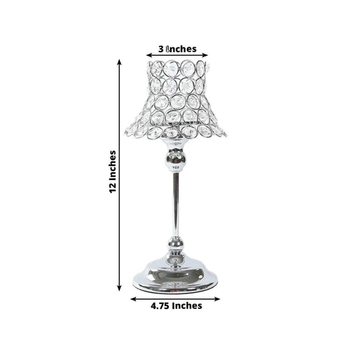 2 Pack 12" Candle Holders with Crystal Beaded Lamp Shades