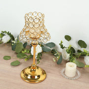 2 Pack 12" Candle Holders with Crystal Beaded Lamp Shades