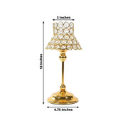 2 Pack 12" Candle Holders with Crystal Beaded Lamp Shades