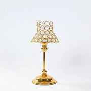 2 Pack 12" Candle Holders with Crystal Beaded Lamp Shades CHDLR_CAND_044_12_GOLD