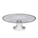 2 Pack 13" Round Plastic Pedestal Cake Stands with Gold Beaded Rim - Clear CAKE_PLST_R4239_1T_CLGD