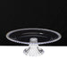 2 Pack 13" Round Plastic Pedestal Cake Stands with Gold Beaded Rim - Clear CAKE_PLST_R4239_1T_CLGD