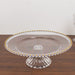 2 Pack 13" Round Plastic Pedestal Cake Stands with Gold Beaded Rim - Clear CAKE_PLST_R4239_1T_CLGD