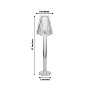 2 Pack 17" Crystal Glass Tealight Taper Candle Stands in Ribbed Vintage Table Lamp Shape - Clear CHDLR_CAND_038_1L_CLR