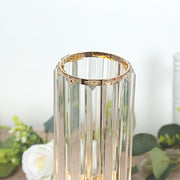 2 Pack Crystal Pendant Hurricane Candle Holders - Gold CHDLR_CAND_042R_10_GOLD