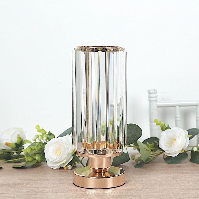 2 Pack Crystal Pendant Hurricane Candle Holders - Gold CHDLR_CAND_042R_10_GOLD