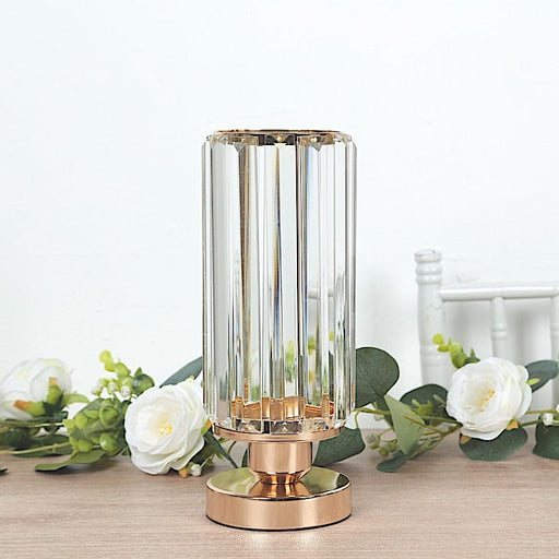 2 Pack Crystal Pendant Hurricane Candle Holders - Gold CHDLR_CAND_042R_10_GOLD