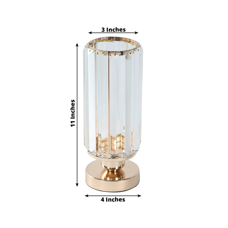 2 Pack Crystal Pendant Hurricane Candle Holders - Gold CHDLR_CAND_042R_10_GOLD