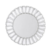 2 pcs 14" Round  Crystal Pendant Metal Charger Plates with Mirror Glass - Gold CHRG_MET0004_14_SILV