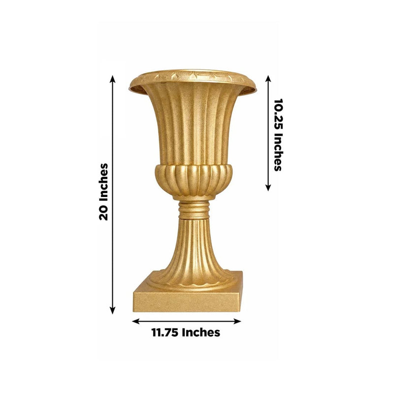 2 pcs 20" tall Plastic Roman Column Urn Planters with Detachable 3-Piece Convertible Design - Gold PROP_ROMA_30_GOLD