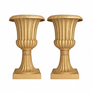 2 pcs 20" tall Plastic Roman Column Urn Planters with Detachable 3-Piece Convertible Design - Gold PROP_ROMA_30_GOLD
