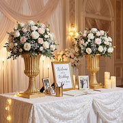 2 pcs 20" tall Plastic Roman Column Urn Planters with Detachable 3-Piece Convertible Design - Gold PROP_ROMA_30_GOLD