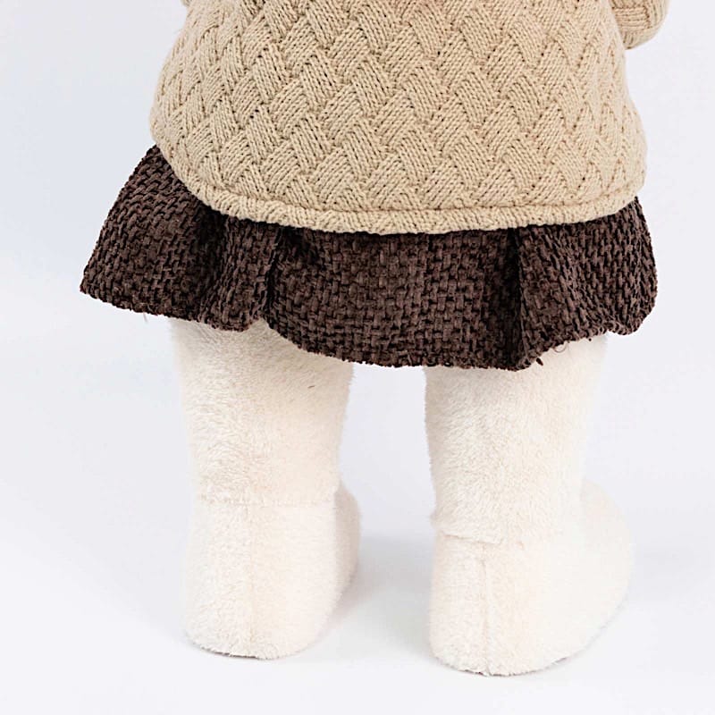 2 pcs 24" Plush Teddy Bear Figurines Boy & Girl with Knit Jackets