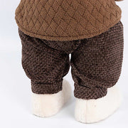 2 pcs 24" Plush Teddy Bear Figurines Boy & Girl with Knit Jackets