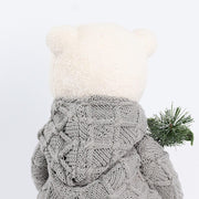 2 pcs 24" Plush Teddy Bear Figurines Boy & Girl with Knit Jackets