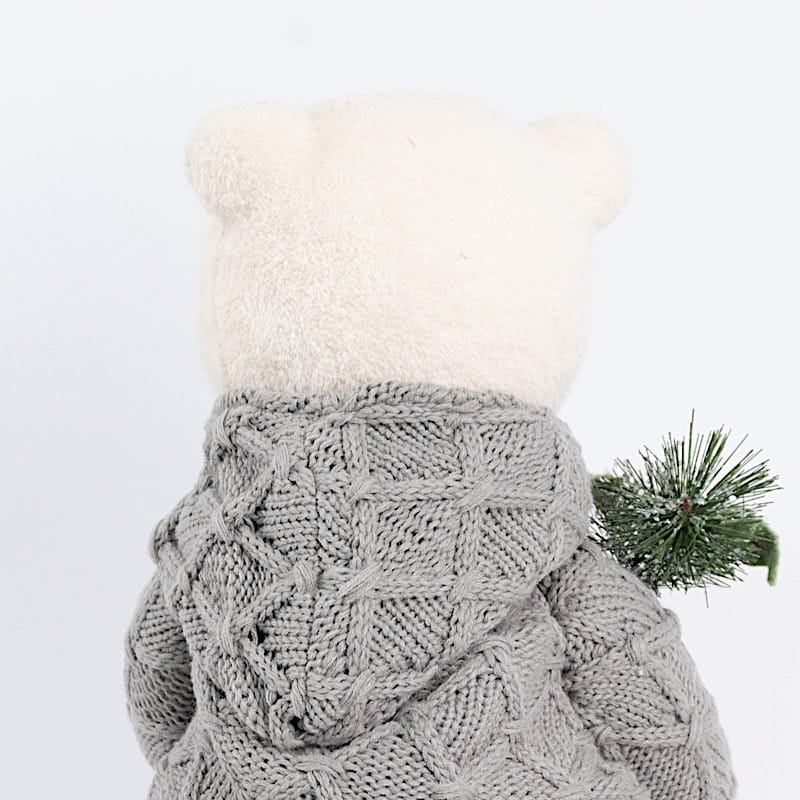 2 pcs 24" Plush Teddy Bear Figurines Boy & Girl with Knit Jackets