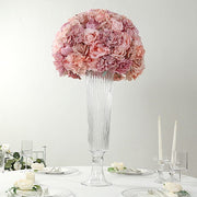 2 pcs 32" Glass Trumpet Vases Ribbed Design - Clear VASE_A74_RIB_32_CLR