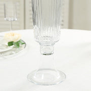 2 pcs 32" Glass Trumpet Vases Ribbed Design - Clear VASE_A74_RIB_32_CLR