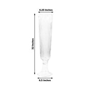 2 pcs 32" Glass Trumpet Vases Ribbed Design - Clear VASE_A74_RIB_32_CLR