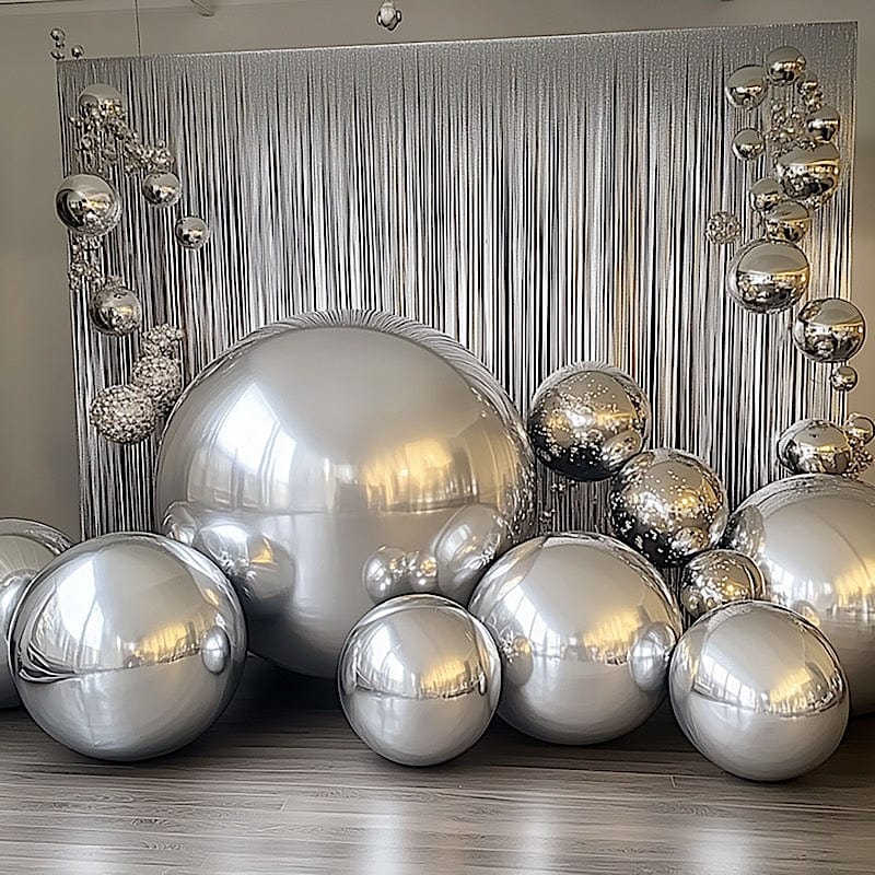 2 pcs 43" wide Orbz Large Round Mylar Foil Balloons - Metallic