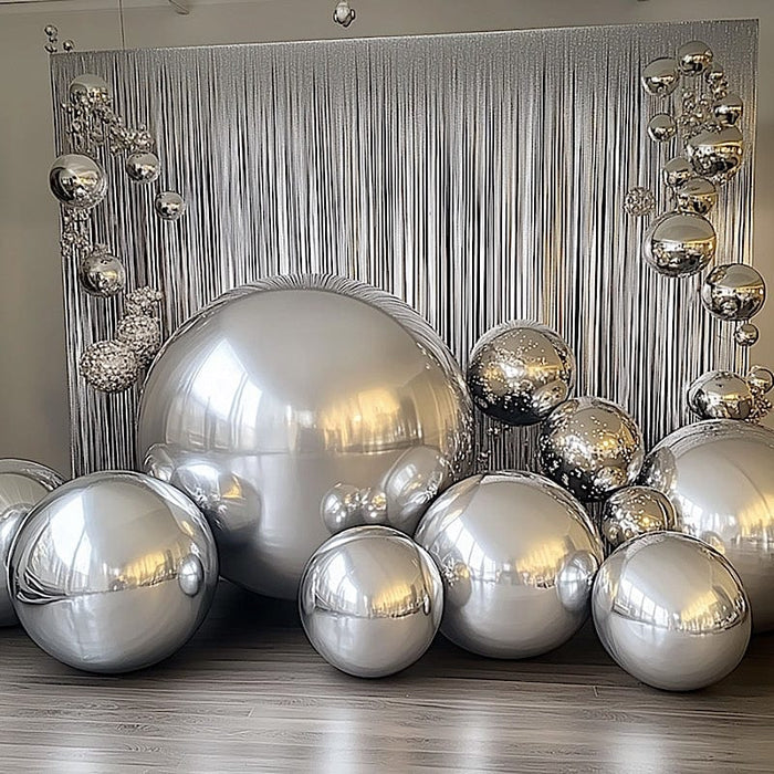 2 pcs 43" wide Orbz Large Round Mylar Foil Balloons - Metallic