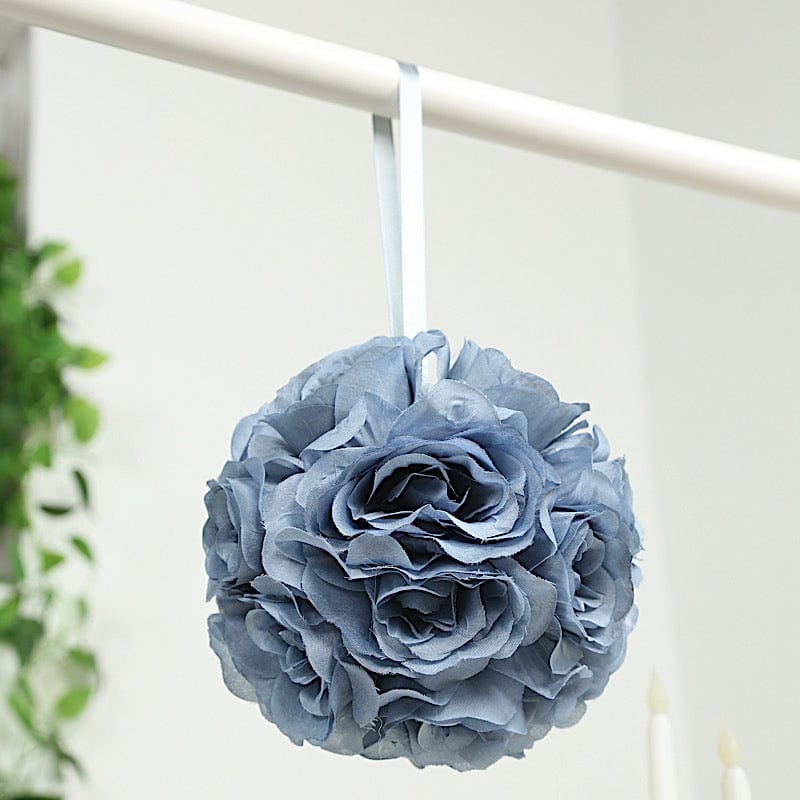 2 pcs 7" wide Silk Roses Kissing Balls